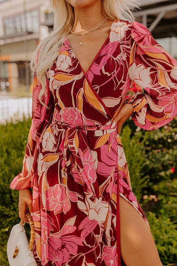 Vineyard Chic Wrap Maxi Dress