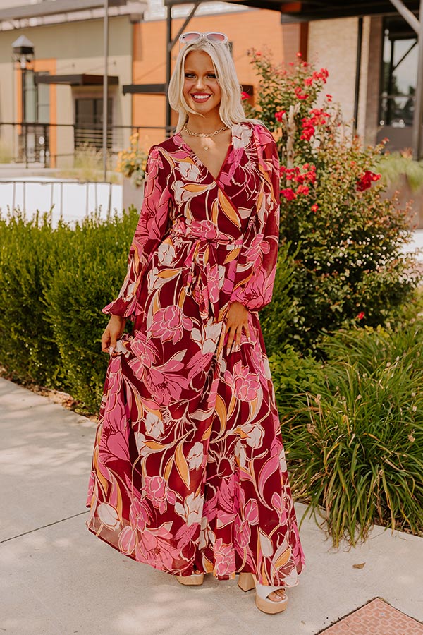 Vineyard Chic Wrap Maxi Dress