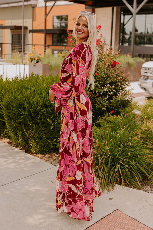 Vineyard Chic Wrap Maxi Dress