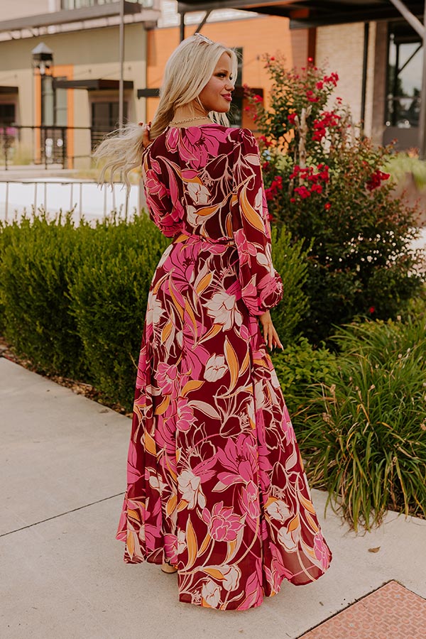 Vineyard Chic Wrap Maxi Dress