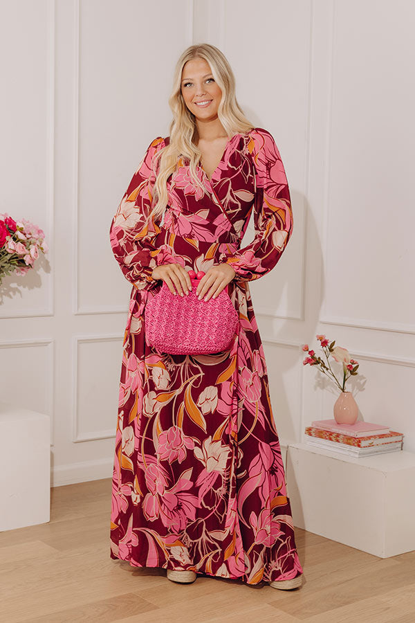 Vineyard Chic Wrap Maxi Dress Image - 4