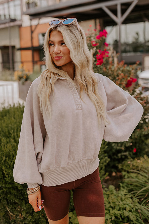 Simply Cozy Vintage Wash Sweatshirt in Birch