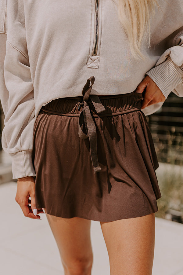 Girl On The Go High Waist Skort in Chestnut