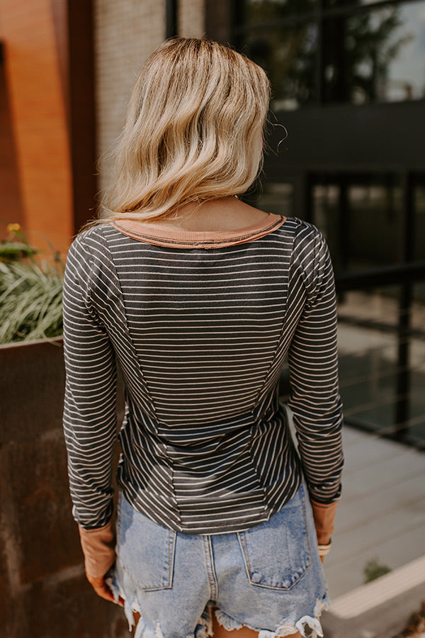 Cue The Chic Stripe Top in Slate