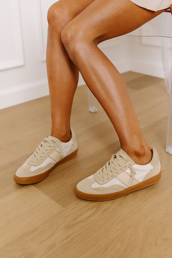 The Zoey Faux Suede Sneaker in Stone