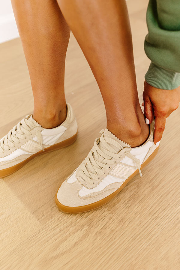 The Zoey Faux Suede Sneaker in Stone