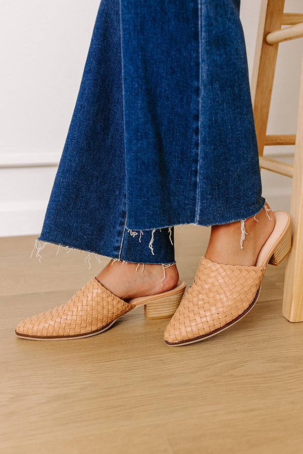 The Emilia Woven Leather Mule in Natural