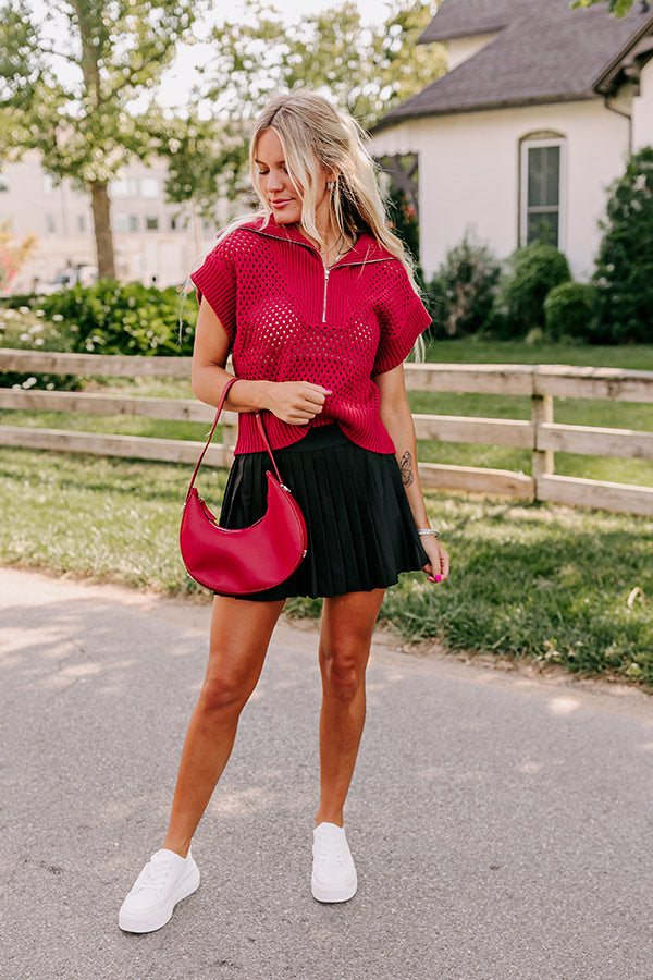 Cozy Lifestyle Knit Top in Red