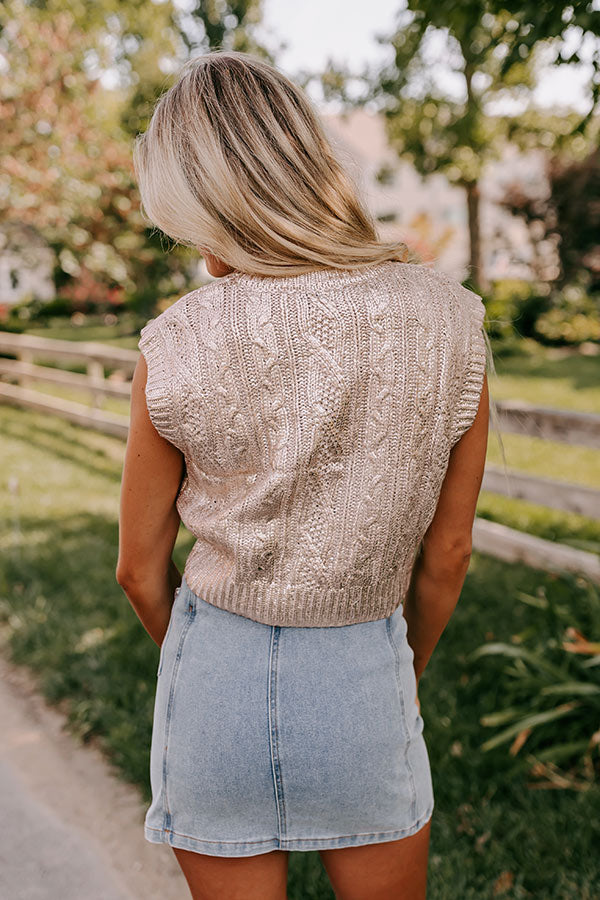 Shine Bright Cable Knit Metallic Top