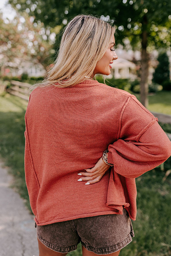 Cappuccino Please Knit Sweater in Rust