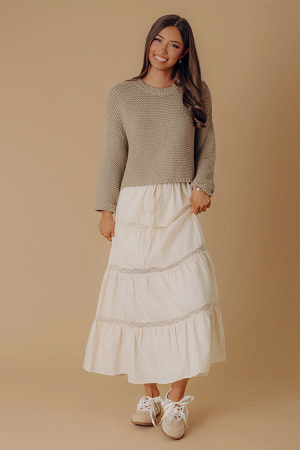 Feeling Cozy Knit Sweater in Taupe Image - 1