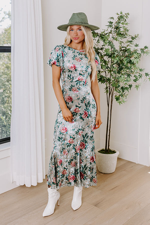 Feeling Luxurious Floral Velvet Midi