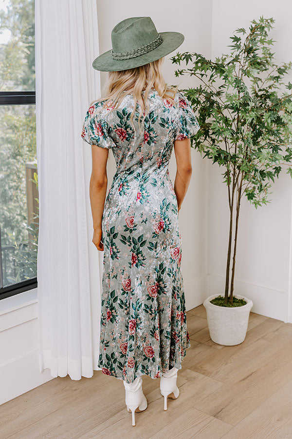 Feeling Luxurious Floral Velvet Midi