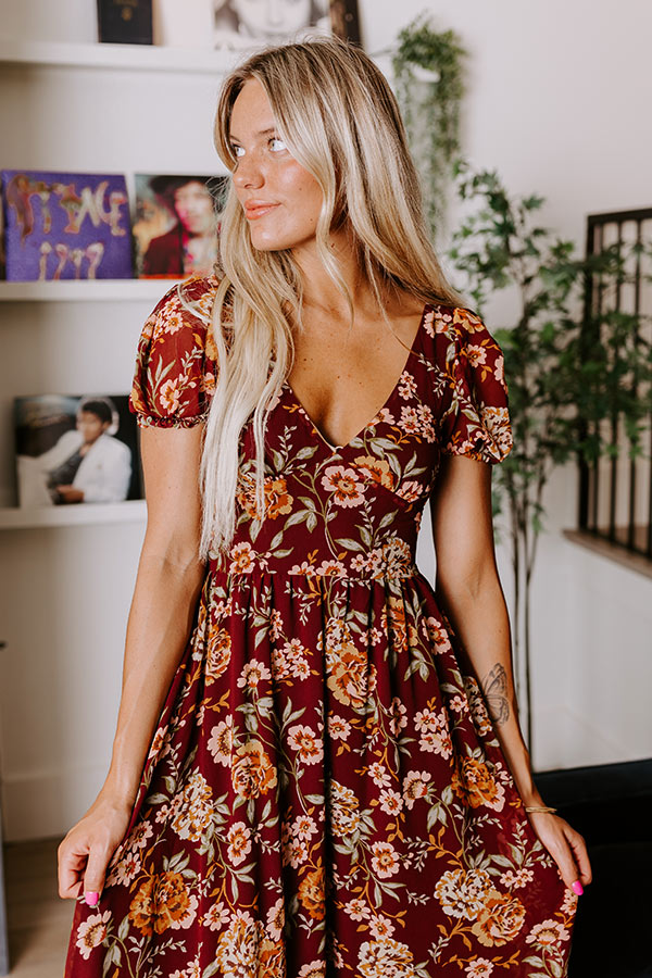 Wine For Two Floral Maxi Dress