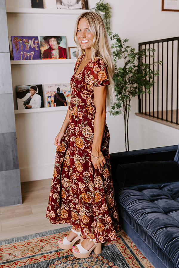 wine long dress Women's Something Good Wine Red Floral Applique Maxi Dress | Size: Xs