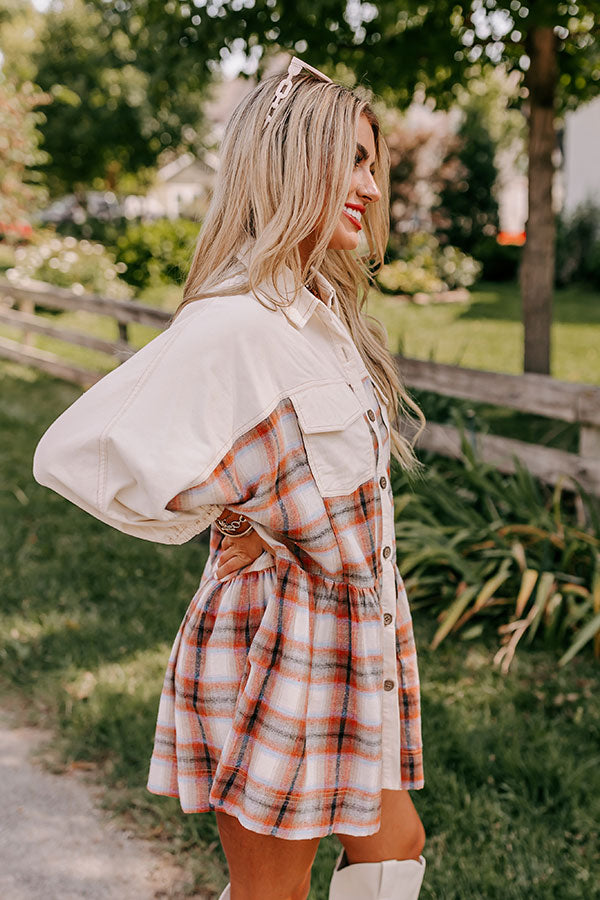 Fall Harvest Dreaming Plaid Mini Dress Fall Harvest Dreaming Plaid Mini Dress