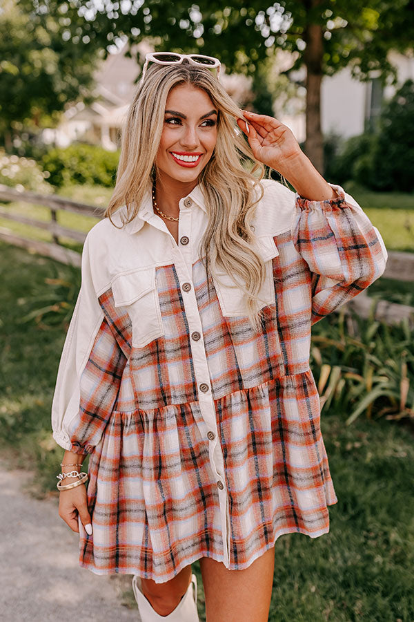 Fall Harvest Dreaming Plaid Mini Dress