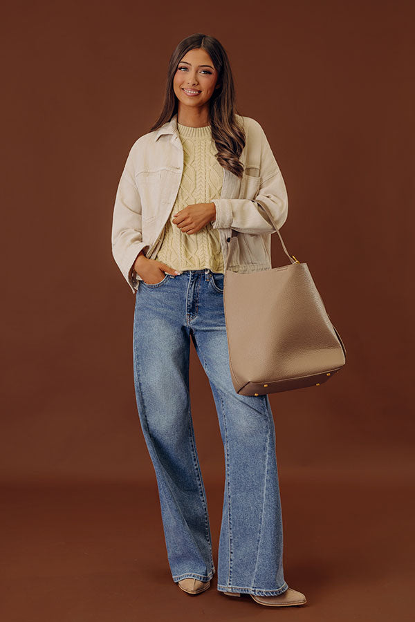 Classic Charm Denim Jacket in Cream