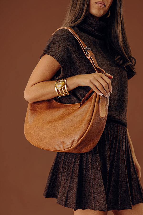 Block Party Ready Faux Leather Purse in Brown