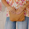 Sweet Melody Woven Faux Leather Clutch in Brown Image - 1