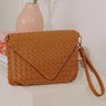 Sweet Melody Woven Faux Leather Clutch in Brown Image - 1