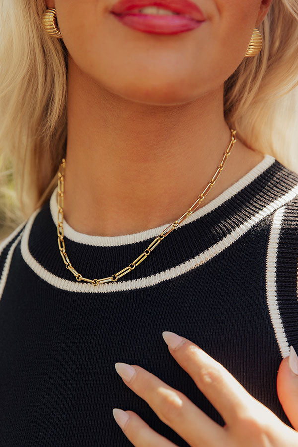 NYC Ready Link Necklace in Gold