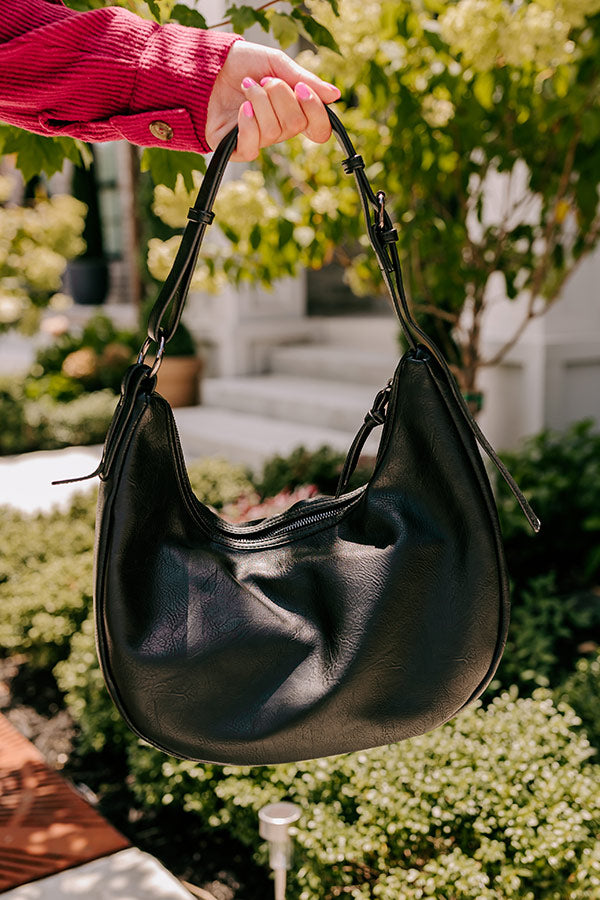 Block Party Ready Faux Leather Purse in Black