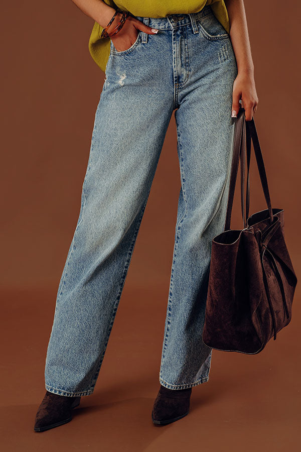 JUST USA Genesis High Waist Straight Leg Jean in Medium Wash Image - 2