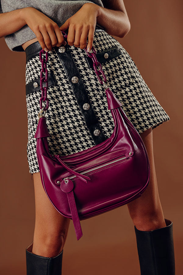 Feeling Fab Faux Leather Tote in Royal Plum