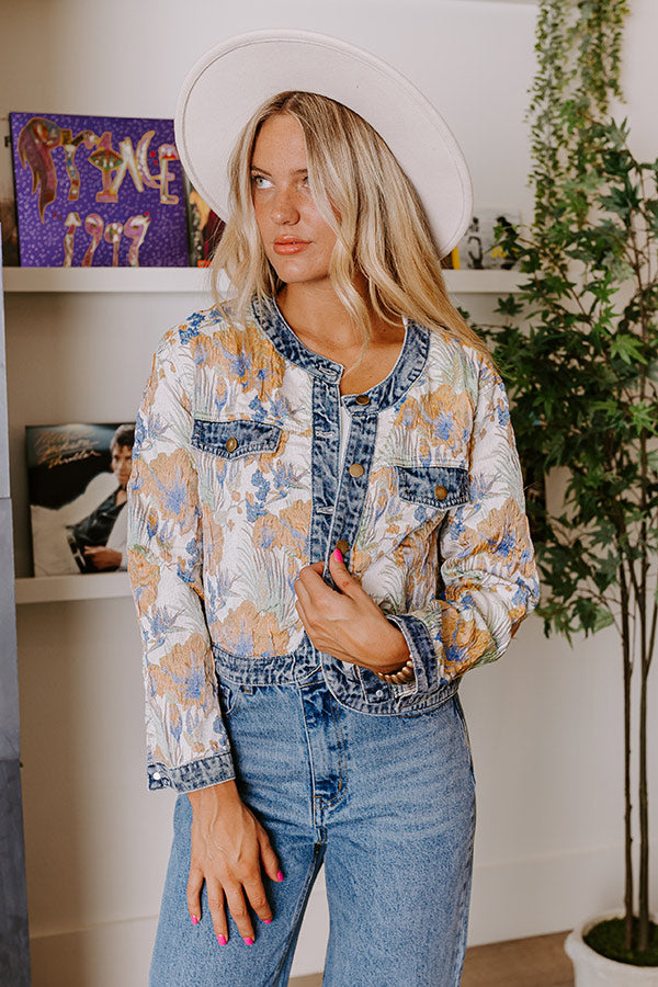 Call It Chic Floral Jacquard Jacket