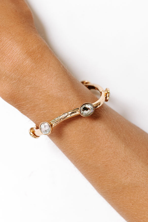 Cocktails And Cheers Stretch Bracelet in Clear