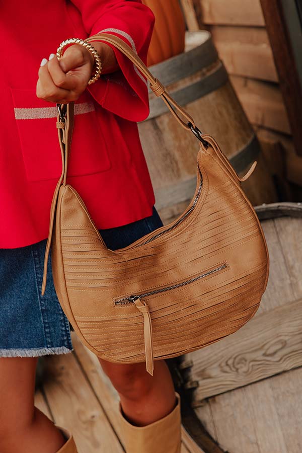 Block Party Ready Faux Leather Purse in Camel
