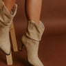 The Eliza Faux Nubuck Bootie in Khaki Image - 1