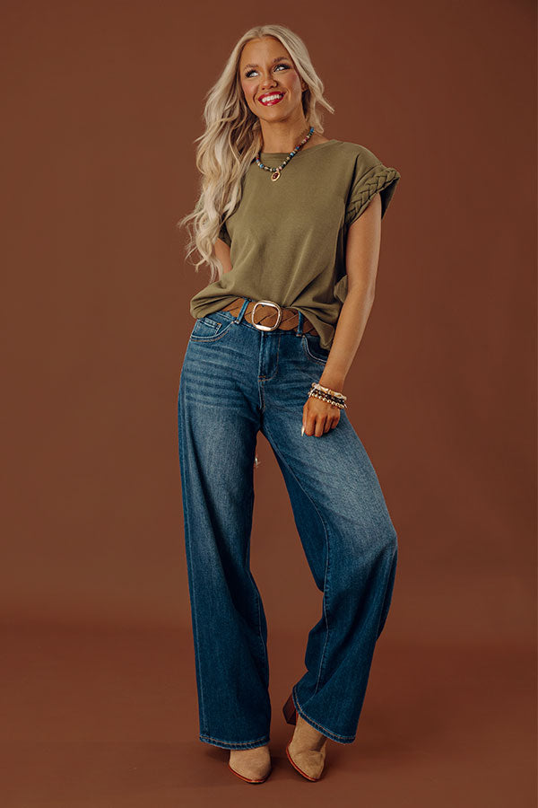 VIP Outing Shift Top in Olive Image - 2