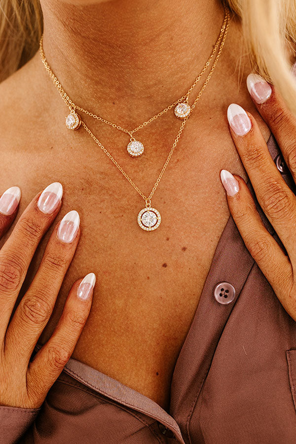 All The Sparkles Layered Necklace in Gold