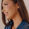 Sweet Smile Pearl Embellished Hoop Earrings Image - 1