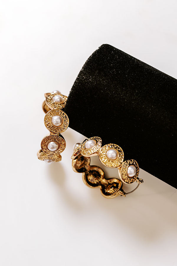 Chic Mindset Hoop Earrings in Pearl