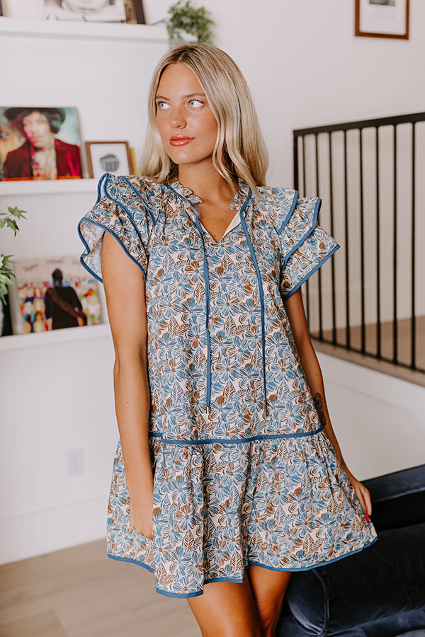 precious thing mini dress Precious Charisma Blue Plaid Long Sleeve Lace Bow Mini Dress