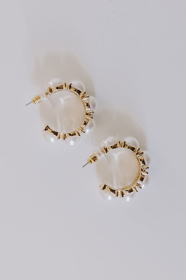 Sweet Pearl Hoop Earrings