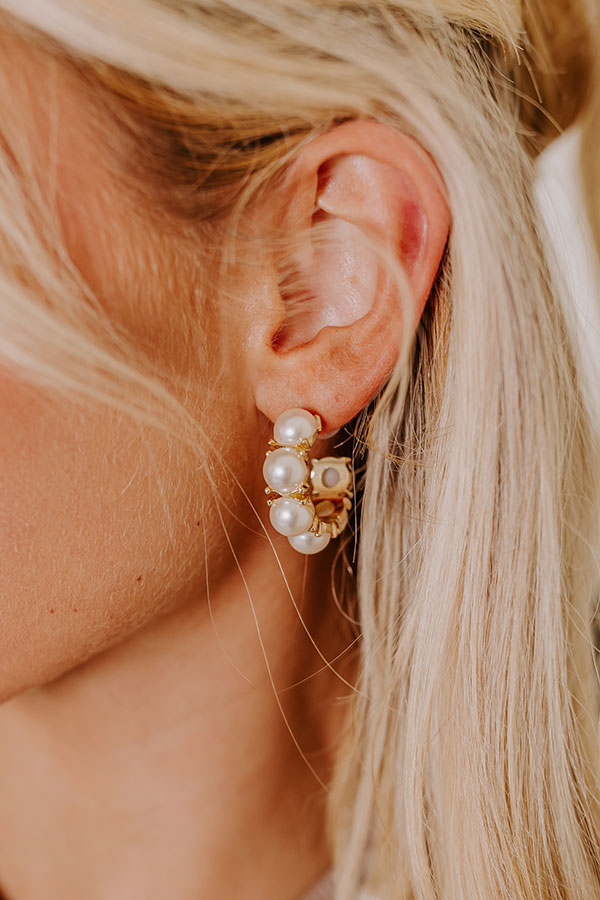 Sweet Pearl Hoop Earrings