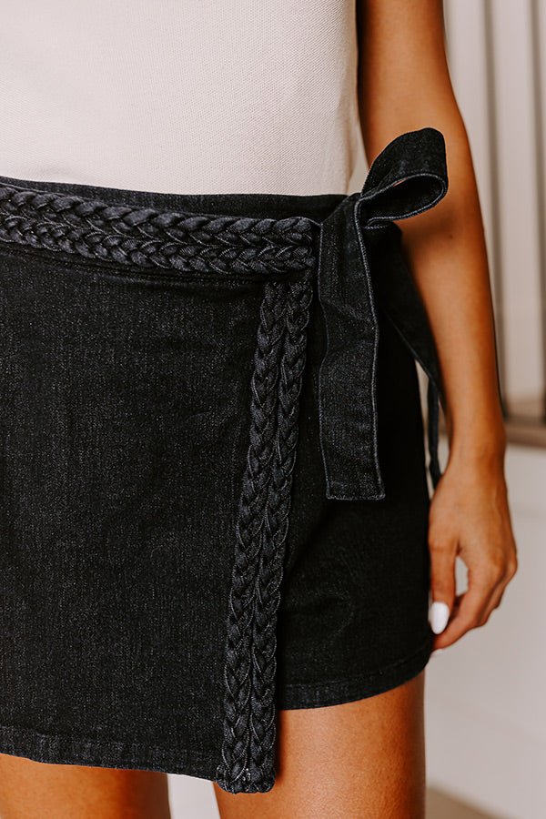 The Genevieve High Waist Denim Skort