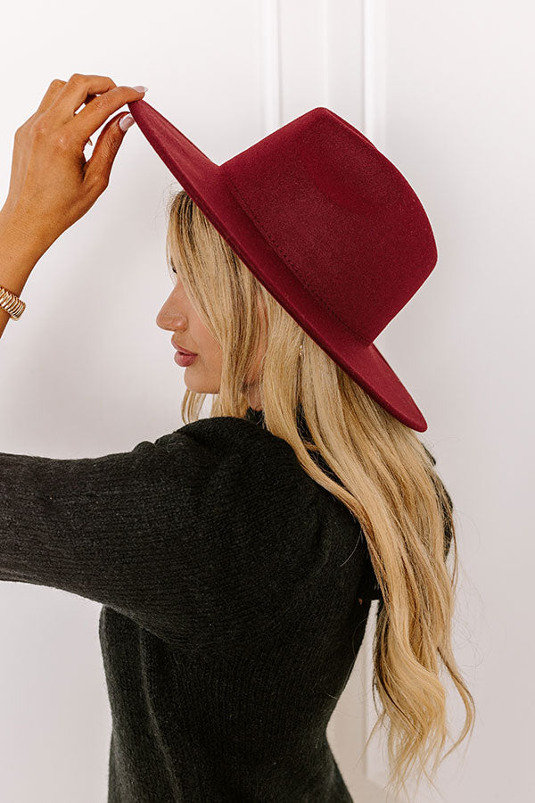 Crisp Breeze Felt Fedora in Wine