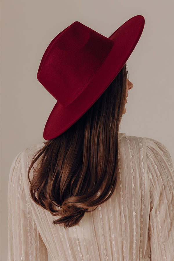 Crisp Breeze Felt Fedora in Wine