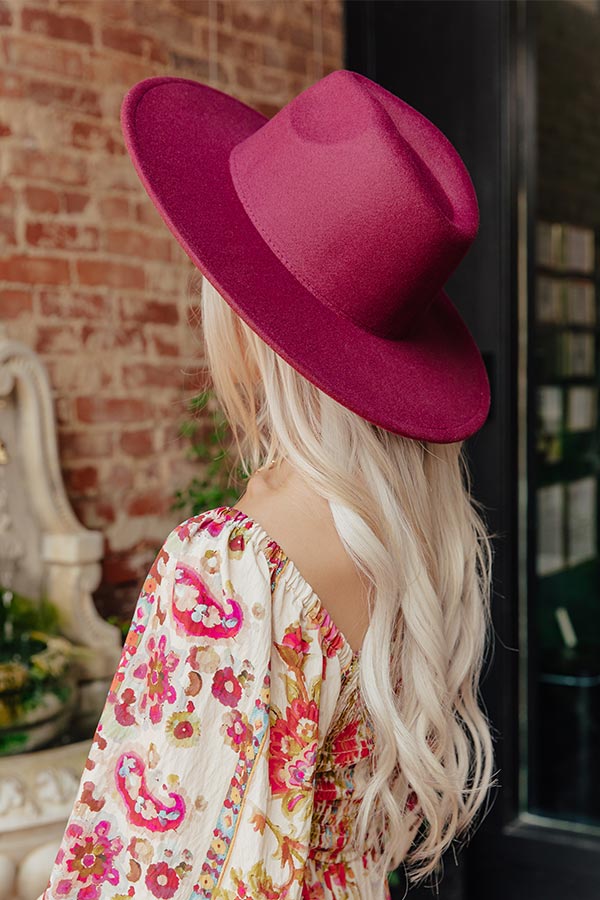 Crisp Breeze Felt Fedora in Wine