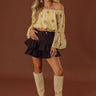 The Emilia High Waist Corduroy Skort in Chestnut Image - 1