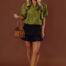 The Emilia High Waist Corduroy Skort in Chestnut Image - 1