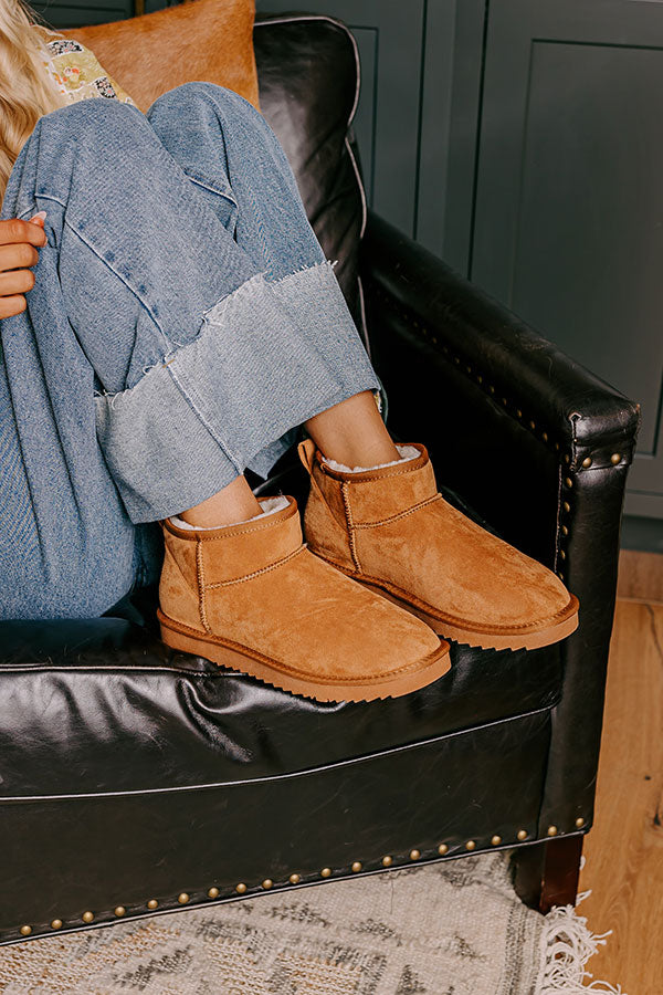 Away To The Alps Faux Suede Bootie in Camel