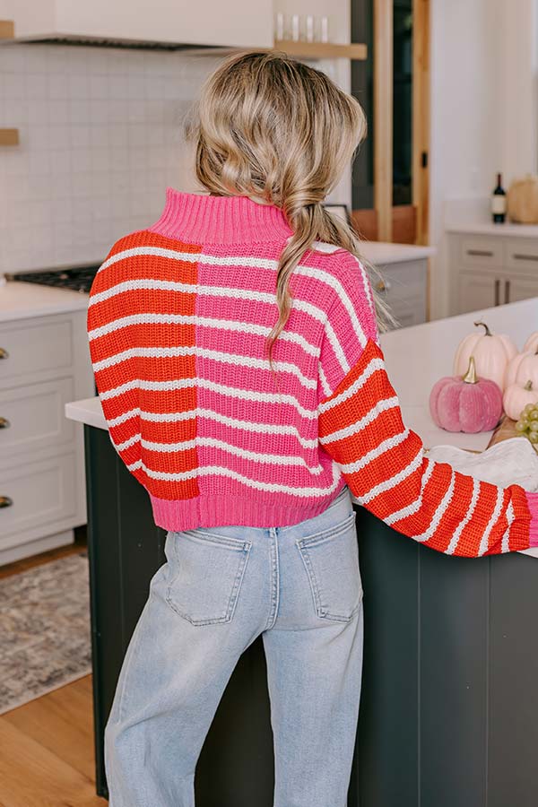 Snuggles And S'mores Knit Sweater in Pink