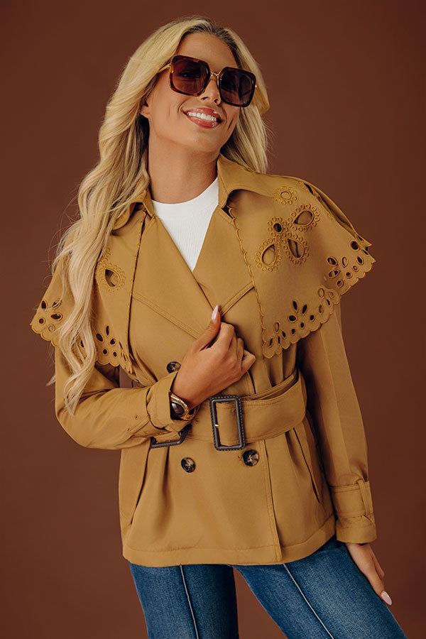 Pumpkin Spice Feels Eyelet Jacket Image - 1