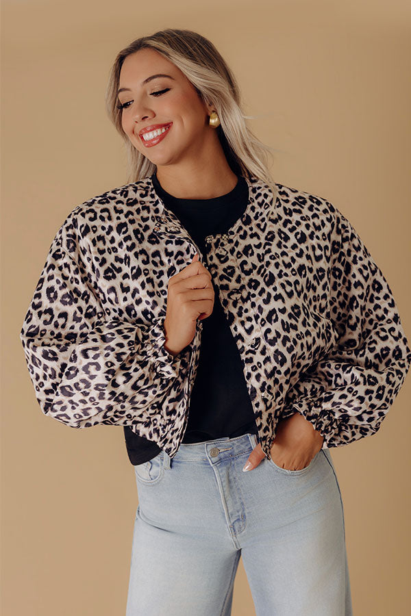 For The Love Of Leopard Satin Jacket Image - 1